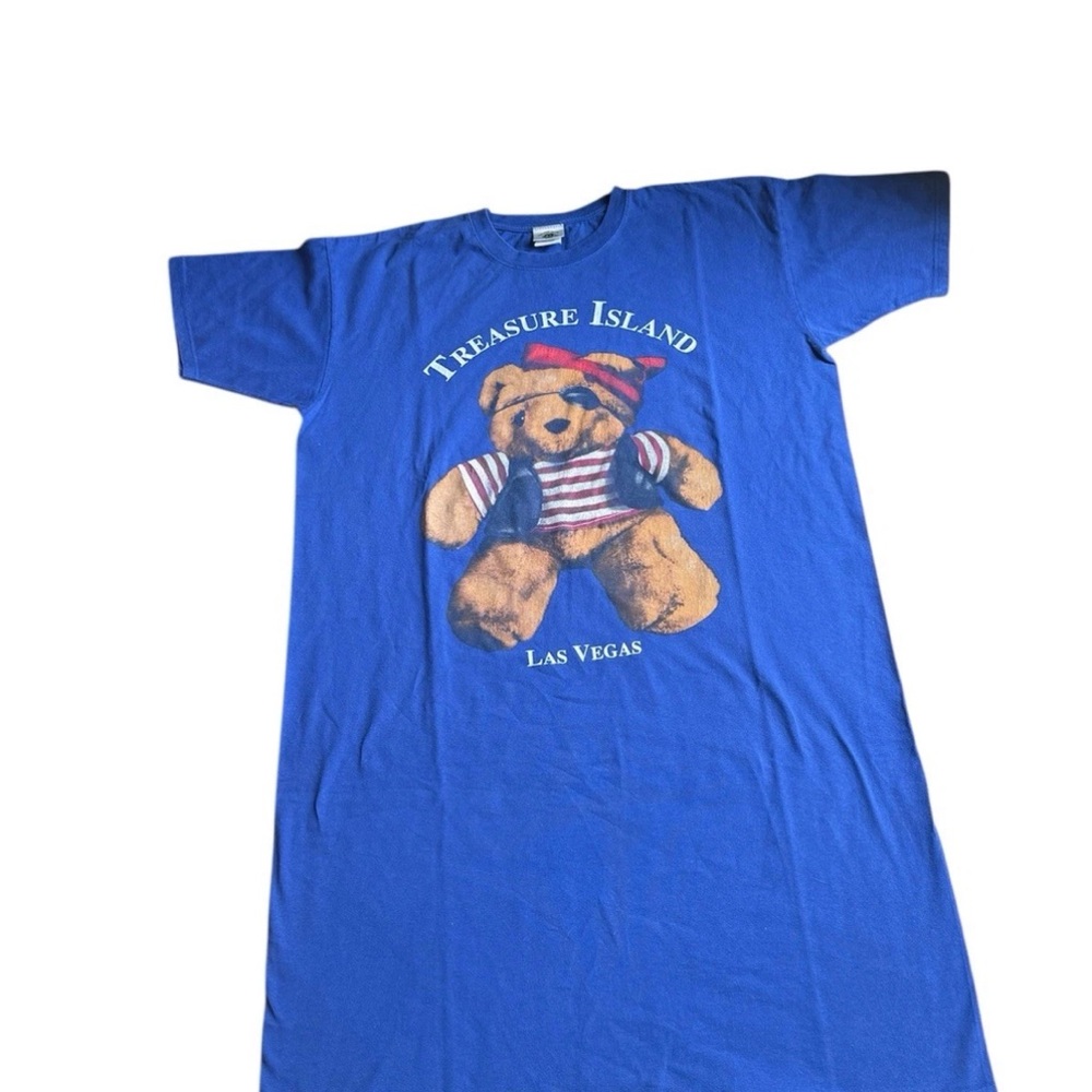 Vintage Treasure Island Bear Pirate Nightie Sleep Shirt Nightgown One Size 90’s